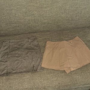 Plaid skirt and nude colored school girl skirt 👧 🍭